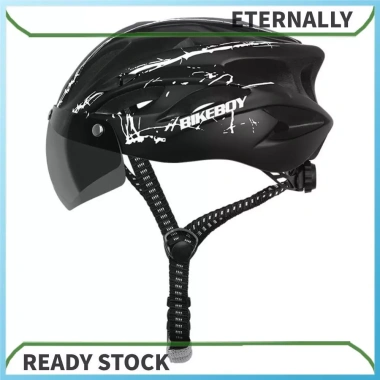 Mũ Bảo Hiểm Tích Hợp Kính Trắng cho Xe Đạp MTB & Đường Trường - Giá Ưu Đãi 261k