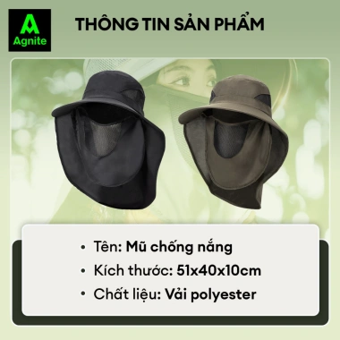 Mũ Chống Nắng Làm Vườn Agnite Deli UV Mạng Che Mặt Lưới Thoáng Mát – Giá 62.000₫ 4