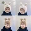 Mũ Dệt Kim Bò Gấu Dễ Thương cho Bé - Ấm Áp Thu Đông, Bảo Vệ Tai, Trẻ Tập Đi EMKK 3