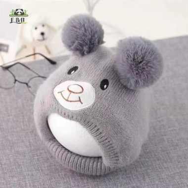 Mũ Dệt Kim Bò Gấu Dễ Thương cho Bé - Ấm Áp Thu Đông, Bảo Vệ Tai, Trẻ Tập Đi EMKK