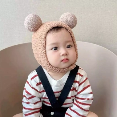 Mũ Len Lông Cừu Bé 3-24 Tháng - Quả Tròn Cài Cúc, Giá 53.000, Siêu ấm ấm áp