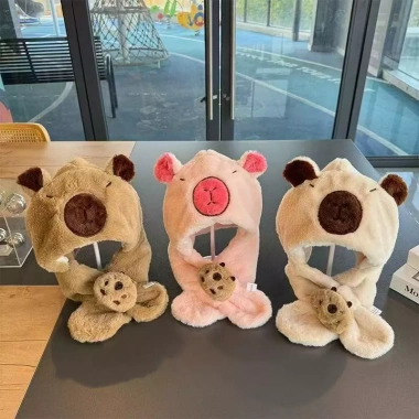Mũ lông chụp tai Capibara siêu ấm cho bé trai, bé gái đi đường - Giá ưu đãi 122k 5