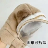 Mũ lông cừu trùm đầu 3 trong 1 chống lạnh mùa đông kính che mặt che tai cho bé ấm áp 5