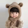 Mũ lông gấu trẻ em lông xù dày kèm khăn quàng cổ màu trơn – ấm áp sang trọng mùa đông, giá ưu đãi 46.900 9