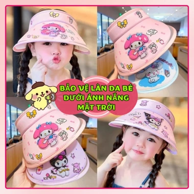 Mũ nửa đầu bé KUROMI vành rộng mùa hè, thiết kế đáng yêu 2-12 tháng, giảm còn 65.000đ