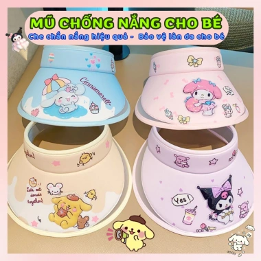 Mũ nửa đầu bé KUROMI vành rộng mùa hè, thiết kế đáng yêu 2-12 tháng, giảm còn 65.000đ