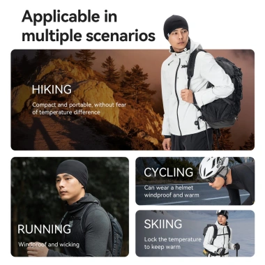 Mũ thể thao Rockbros Tencel len chống gió ấm áp cho mùa đông - Đi xe đạp & chạy bộ 4