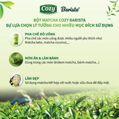 Mua 10 Tặng 1 Combo 10 Bột Matcha Barista 200gr - Matcha Latte và Mứt Bánh Kẹo