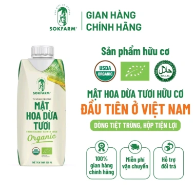 Mua 10 Tặng 2 Mê Kông Nước Uống Mật Hoa Dừa Tươi SOKFARM Ít Ngọt Thơm Ngon 165k