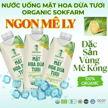 Mua 10 Tặng 2 Mê Kông Nước Uống Mật Hoa Dừa Tươi SOKFARM Ít Ngọt Thơm Ngon 165k