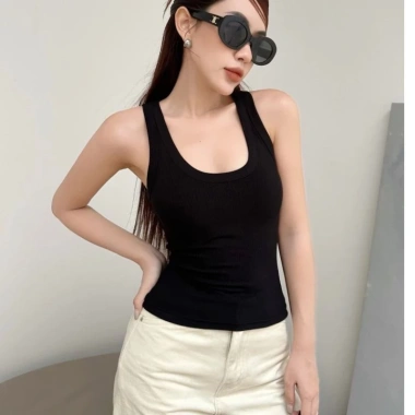 Mua 2 áo 2 dây bảng to cổ U5 viền phối, tặng dây chuyền cao, giá chỉ 17.420₫