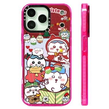 Mùa Đông Dễ Thương Chiikawa Ốp Lưng Sạc Không Dây iPhone 12‑17 Pro Max Silicone Suốt Chống Sốc 5