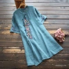 Mùa Hè 2.025 Áo Đầm Dân Tộc Nữ Thời Trang Vải Lanh Cotton Thêu Giá chỉ 315.423₫ 2