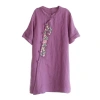 Mùa Hè 2.025 Áo Đầm Dân Tộc Nữ Thời Trang Vải Lanh Cotton Thêu Giá chỉ 315.423₫ 7