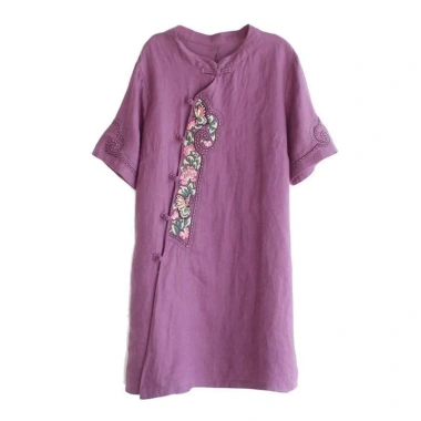 Mùa Hè 2.025 Áo Đầm Dân Tộc Nữ Thời Trang Vải Lanh Cotton Thêu Giá chỉ 315.423₫ 7