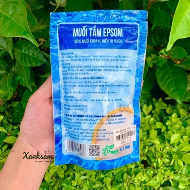 Muối Tắm Epsom Tự Nhiên 200gr Muối Nam Định XanhSam Organic Giá 77,500đ