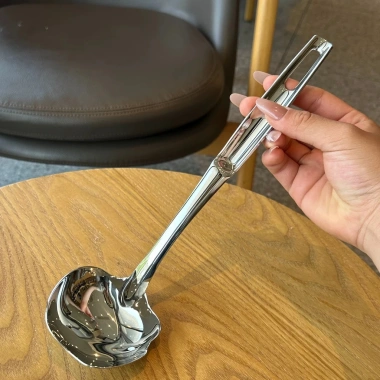 Muôi táo chockmen inox 18/10 cán dài - Múc canh, muỗng rây lọc ăn lẩu giá ưu đãi 185.000 VND