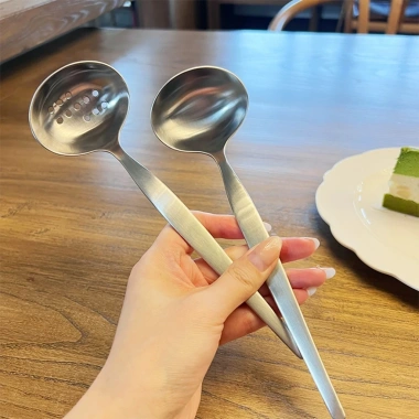 Muỗng múc canh inox 18/10 ckm128 - Đựng bát soup, mài mờ, giảm giá 115k