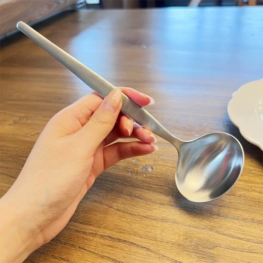 Muỗng múc canh inox 18/10 ckm128 - Đựng bát soup, mài mờ, giảm giá 115k