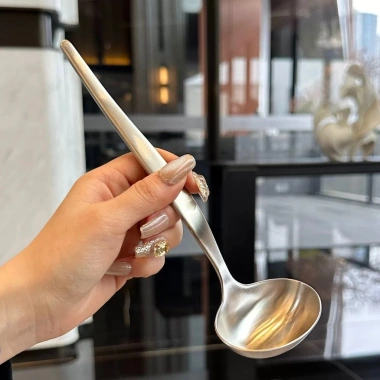 Muỗng múc canh inox 18/10 ckm128 - Đựng bát soup, mài mờ, giảm giá 115k