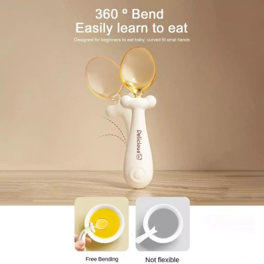 Muỗng nĩa linh hoạt cho bé - Dụng cụ tự ăn chịu nhiệt, uốn cong, giúp bé tập cai sữa zoeqnvn 7 Muỗng nĩa linh hoạt cho bé - Dụng cụ tự ăn chịu nhiệt, uốn cong, giúp bé tập cai sữa zoeqnvn 7