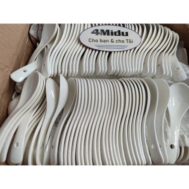 Muỗng sứ cao cấp dài 12‑13.8cm ăn cơm súp cháo, gốm sứ sang trọng, chỉ 9.000₫ 8