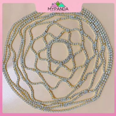 MYPANDA Dây chuyền đầu cưới kim cương giả lưới pha lê sang trọng - Giá ưu đãi 176.904 VND