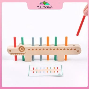 MYPANDA Xương Cá Ghép Đôi Gỗ - Đồ chơi Montessori Giá 100.200 VND, phát triển nhận thức màu sắc và vận động