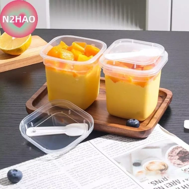 N2HAO 20 Cốc Nhựa 220/280ml Có Nắp Thìa Pudding Cup Bánh Cốc Thạch Sữa Chua 126.720₫ 4