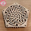 N2HAO Kinetic Coaster Handmade Thiết kế Pentagram, Đế ly gỗ xoay xoắn ốc tinh tế, quà tặng Giáng sinh cho gia đình & văn phòng 3