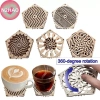 N2HAO Kinetic Coaster Handmade Thiết kế Pentagram, Đế ly gỗ xoay xoắn ốc tinh tế, quà tặng Giáng sinh cho gia đình & văn phòng 4