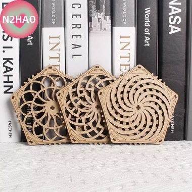N2HAO Kinetic Coaster Handmade Thiết kế Pentagram, Đế ly gỗ xoay xoắn ốc tinh tế, quà tặng Giáng sinh cho gia đình & văn phòng 7 N2HAO Kinetic Coaster Handmade Thiết kế Pentagram, Đế ly gỗ xoay xoắn ốc tinh tế, quà tặng Giáng sinh cho gia đình & văn phòng 7