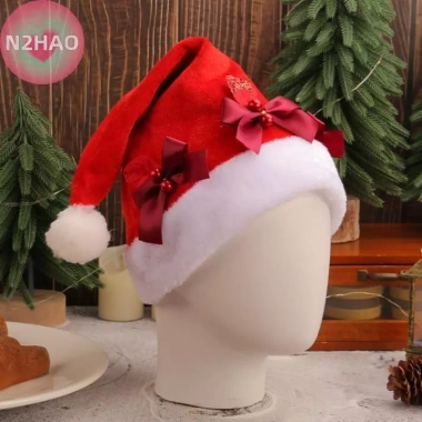 N2HAO Mũ Ông Già Noel Đỏ Ấm Áp Thoải Mái Trang Trí Giáng Sinh Người Lớn