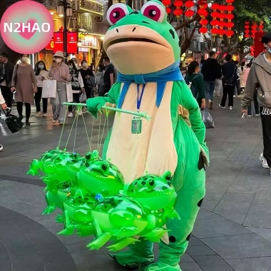 N2HAO Phát Sáng Bơm Hơi Xanh Lá Cây Bó Ếch Toad Ballon - Đồ Chơi Ngộ Nghĩnh Trẻ Em, Quà Sinh Nhật & Trang Trí Đám Cưới 4
