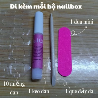 Nailbox thiết kế màu bơ cute A8 - Giá chỉ 50.000 VND, giảm mạnh, hộp nail xinh xắn 5