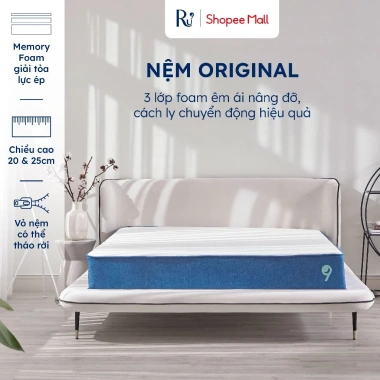 Nệm Foam Original Ru9 Cao Cấp 20-25cm 3 Lớp Foam Hỗ Trợ Cơ Thể, Hạn Chế Chuyển Động, 7,386,500 VND