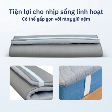 Nệm Foam Topper Ru9 x Hannah Olala 5cm Cao Cấp - Màu Xám, Hỗ Trợ Giấc Ngủ Vững Chắc, Giá Ưu Đãi 2.015.200₫