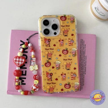 Nến Dễ Thương Apple Starman Hard IMD - Vỏ iPhone 17 16 15 14 Pro Max 13 kèm Dây chuyền Trái Tim - Bảo vệ chống va chạm