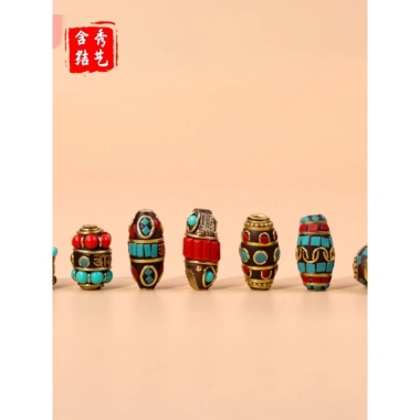 Nepal Kẻ Sọc Hạt Miếng Đệm Sáu Xương Mantra – Dây Hạt Phật, Hạt Sắc Nét Giá Ưu Đãi 27k