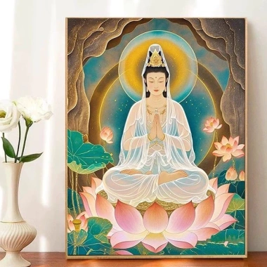 Ngồi Sen Quan Âm Chữ Thập 2.025 - Phong Cách Trung Hoa, Thêu Tay, In Chữ Thập, Gói Chất Liệu, Giá ưu đãi 325.068 VND 2 Ngồi Sen Quan Âm Chữ Thập 2.025 - Phong Cách Trung Hoa, Thêu Tay, In Chữ Thập, Gói Chất Liệu, Giá ưu đãi 325.068 VND 2