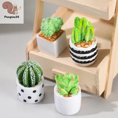 Nhà búp bê 1/4 - Bộ 12 cây thu nhỏ chậu xương rồng, mô hình phong cảnh vi mô, trang trí sân vườn, phụ kiện COD 45.320₫