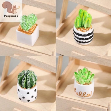 Nhà búp bê 1/4 - Bộ 12 cây thu nhỏ chậu xương rồng, mô hình phong cảnh vi mô, trang trí sân vườn, phụ kiện COD 45.320₫