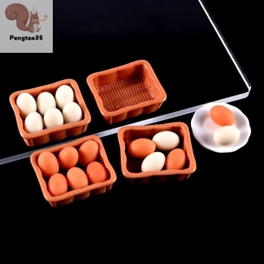 Nhà Búp Bê Mô Phỏng Khay Trứng 1/12 Phụ Kiện Trang Trí Nhà Bếp Đồ Chơi COD