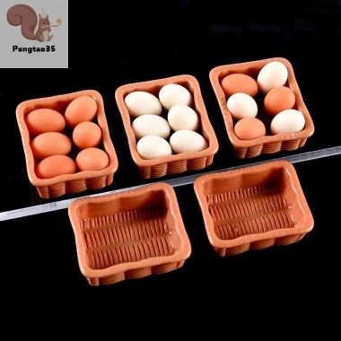 Nhà Búp Bê Mô Phỏng Khay Trứng 1/12 Phụ Kiện Trang Trí Nhà Bếp Đồ Chơi COD