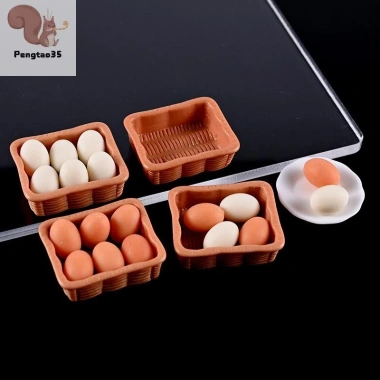 Nhà Búp Bê Mô Phỏng Khay Trứng 1/12 Phụ Kiện Trang Trí Nhà Bếp Đồ Chơi COD
