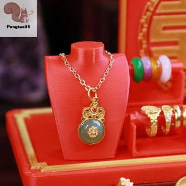 Nhà Búp Bê Thu Nhỏ Phương Tây - Hộp Trưng Bày Vòng Cổ Mô Phỏng, Phụ Kiện COD 68.640₫