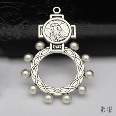 Nhẫn Archangel Michael Mân Côi 2 Cái Dây Chuyền Đa Chức Năng, Bảo Vệ Tôn Giáo, Móc Khóa Túi Ô Tô, Quà Tặng Quyến Rũ 5