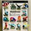 Nhãn dán Du lịch Maldives kỷ niệm 3 chiều vẽ tay động vật biển, trang trí tủ lạnh & tin nhắn, mua lại 70%