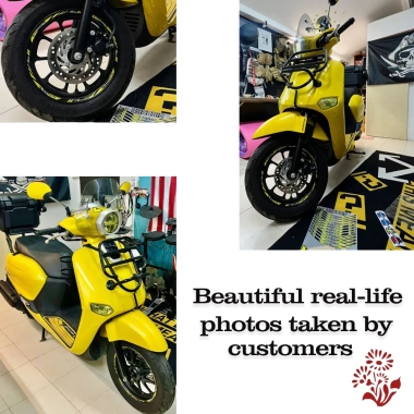 Nhãn Dán Phản Ứng Trung Tâm Bánh Xe Honda Giorno125 Chống Thấm Nước Trang Trí Vành Xe 2