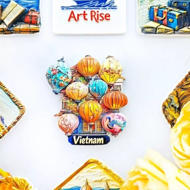 Nhãn dán tủ lạnh đèn lồng VN, từ tính 3D, quà tặng du lịch, trang trí 99.000 VND